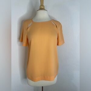 Tibi Women's Light Orange Flowy Blouse with Cutouts Dressy Casual Workwear